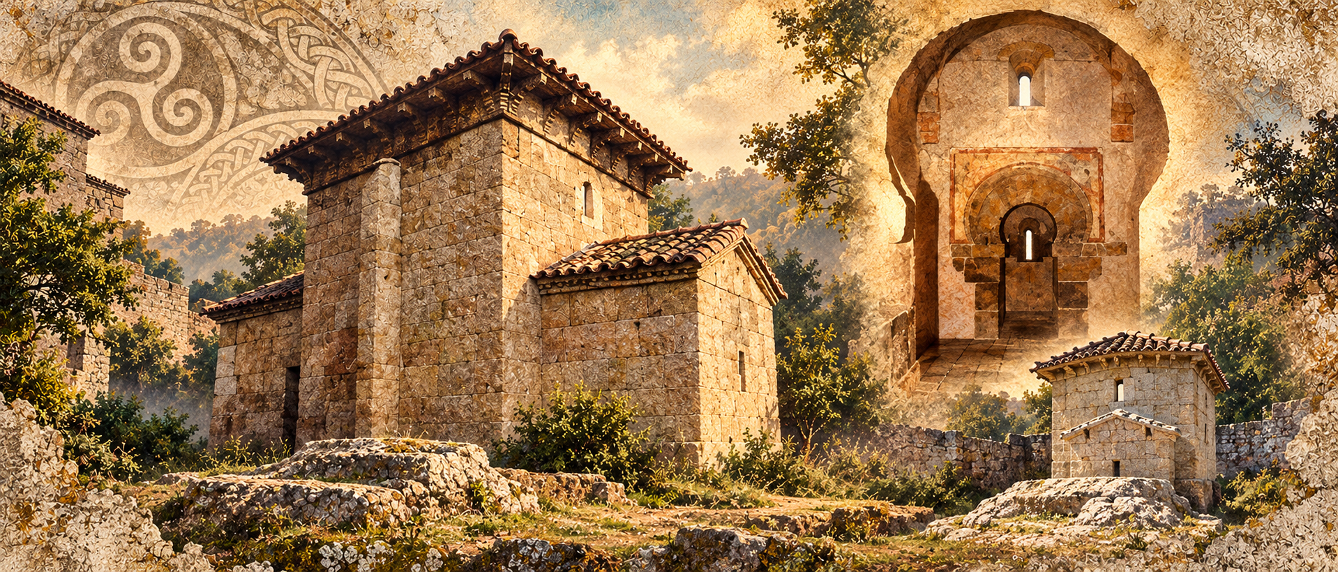 Collage ilustrado: A Capela de San Miguel